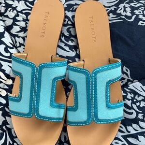 Talbots Women's Teal Slide Sandals